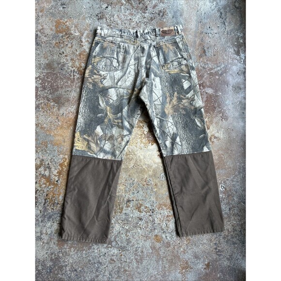 Vtg Wrangler Pro Grear Brush Guard Realtree Canvas Camo Hunting Jeans Men 38x32 - Picture 5 of 8